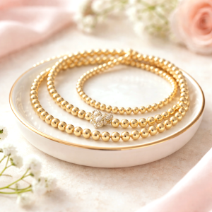Gold Ball Bead Bracelet